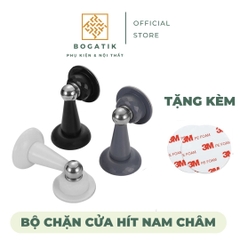 Chặn cửa thông minh hút nam châm INOX 3 màu chống va đập giữ cửa không cần khoan vít tặng kèm miếng dán 3M