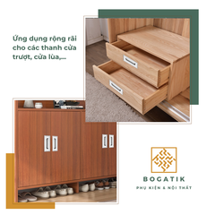 Tay nắm cửa tủ ngăn kéo tay nắm âm tủ BOGATIK INOX thép không gỉ cho cửa trượt cửa lùa AT08