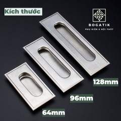 Tay nắm cửa tủ ngăn kéo tay nắm âm tủ BOGATIK INOX thép không gỉ cho cửa trượt cửa lùa AT08
