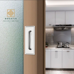 Tay nắm cửa tủ ngăn kéo tay nắm âm tủ BOGATIK INOX thép không gỉ cho cửa trượt cửa lùa AT08