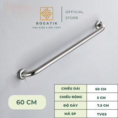 Tay vịn nhà tắm tay vịn nhà vệ sinh màu bạc chất liệu INOX thép không gỉ chất lượng cao và an toàn