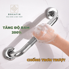 Tay vịn phòng tắm nhà vệ sinh có khía chất liệu thép không gỉ độ chống trượt cao, an toàn độ bền cao