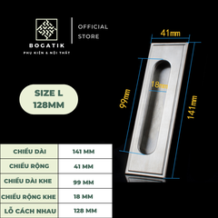 Tay nắm cửa tủ ngăn kéo tay nắm âm tủ BOGATIK INOX thép không gỉ cho cửa trượt cửa lùa AT08