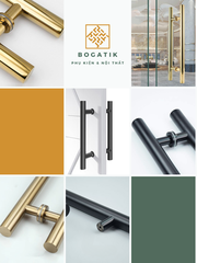 Tay nắm cửa tay nắm cửa kính cường lực chất liệu INOX mạ VÀNG, ĐEN, inox dày, loại tốt