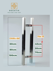 Tay nắm cửa tay nắm cửa kính cường lực VUÔNG chất liệu INOX 304 dày công nghệ Đức