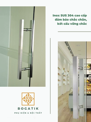 Tay nắm cửa tay nắm cửa kính cường lực VUÔNG chất liệu INOX 304 dày công nghệ Đức