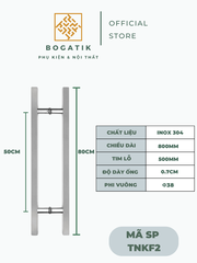 Tay nắm cửa tay nắm cửa kính cường lực VUÔNG chất liệu INOX 304 dày công nghệ Đức