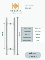 Tay nắm cửa tay nắm cửa kính cường lực VUÔNG chất liệu INOX 304 dày công nghệ Đức
