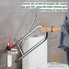 THANH TAY VỊN NHÀ TẮM AN TOÀN CHO NGƯỜI GIÀ, TAY VỊN CHỮ U INOX SUS 304 DÀY 1 LY, BH 24 THÁNG