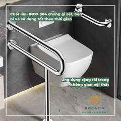 THANH TAY VỊN NHÀ TẮM AN TOÀN CHO NGƯỜI GIÀ, TAY VỊN ĐỨNG INOX 201+ 304 DÀY 1 LY, BH 24 THÁNG
