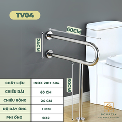 THANH TAY VỊN NHÀ TẮM AN TOÀN CHO NGƯỜI GIÀ, TAY VỊN ĐỨNG INOX 201+ 304 DÀY 1 LY, BH 24 THÁNG