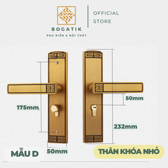 Khoá gạt cửa phòng, 2 màu phong cách cổ điển sang trọng, hợp kim nhôm, khoá giảm thanh, chống ồn