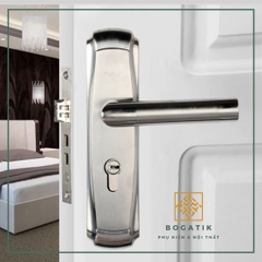 Khoá cửa tay gạt dòng phổ thông giá rẻ, INOX 201 phong cách hiện đại, sử dụng cho cửa gỗ và cửa nhôm