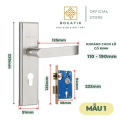 Khoá cửa tay gạt dòng phổ thông giá rẻ, INOX 201 phong cách hiện đại, sử dụng cho cửa gỗ và cửa nhôm