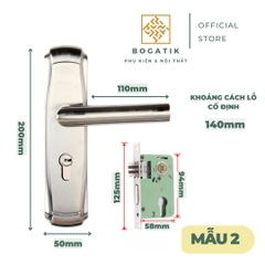 Khoá cửa tay gạt dòng phổ thông giá rẻ, INOX 201 phong cách hiện đại, sử dụng cho cửa gỗ và cửa nhôm
