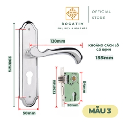 Khoá cửa tay gạt dòng phổ thông giá rẻ, INOX 201 phong cách hiện đại, sử dụng cho cửa gỗ và cửa nhôm