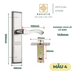 Khoá cửa tay gạt dòng phổ thông giá rẻ, INOX 201 phong cách hiện đại, sử dụng cho cửa gỗ và cửa nhôm