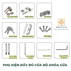 Khoá cửa phân thể thông phòng loại phổ thông dùng cho công trình, phòng ngủ