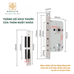 Khoá cửa phân thể thông phòng loại phổ thông dùng cho công trình, phòng ngủ