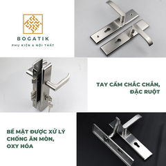Khoá cửa tay gạt dòng phổ thông giá rẻ, INOX 201 phong cách hiện đại, sử dụng cho cửa gỗ và cửa nhôm