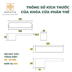 Khóa cửa tay gạt khóa cửa gỗ GRAYSON hợp kim nhôm phong cách tối giản hiện đại
