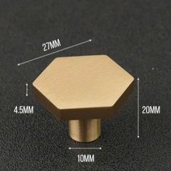 Núm tủ đồng thau hình ngũ giác HEXAGON