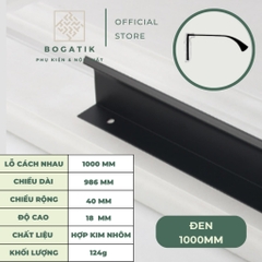 Tay nắm âm tủ tay nắm cửa tủ bếp chữ L chất liệu hợp kim nhôm hai màu đen, vàng hồng hiện đại AT02