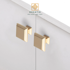 Núm tay cửa tủ ngăn kéo núm VUÔNG nội thất BOGATIK hợp kim KẼM nhiều màu tinh tế & hiện đại