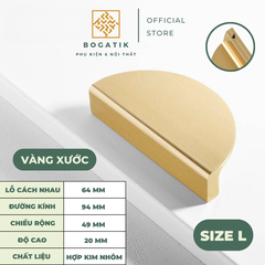 Tay nắm cửa tủ ngăn kéo tay nắm tủ bếp hình bán nguyệt hợp kim nhôm đen, vàng kim hiện đại