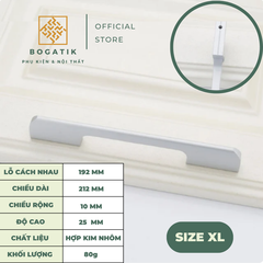 Tay nắm cửa tủ ngăn kéo tay nắm tủ bếp BOGATIK hình chữ U hợp kim nhôm màu BẠC tối giản