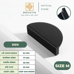 Tay nắm cửa tủ ngăn kéo tay nắm tủ bếp hình bán nguyệt hợp kim nhôm đen, vàng kim hiện đại