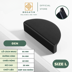 Tay nắm cửa tủ ngăn kéo tay nắm tủ bếp hình bán nguyệt hợp kim nhôm đen, vàng kim hiện đại