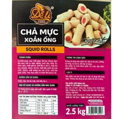 Chả Mực Xoắn Ống Deli Foods 2,5kg (178 Viên)