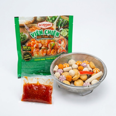 Viên Chiên Hỗn Hợp Xốt Mắm Tỏi LC Foods - Gói 500g - 8 Loại Viên Đa Dạng Kèm Sốt Đậm Đà, Ăn Là Ghiền