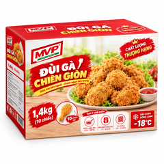 ĐÙI GÀ CHIÊN GIÒN MVP 1,4KG (TÚI 10 CHIẾC) – GIÒN RỤM NGOÀI, MỀM NGỌT BÊN TRONG