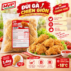 ĐÙI GÀ CHIÊN GIÒN MVP 1,4KG (TÚI 10 CHIẾC) – GIÒN RỤM NGOÀI, MỀM NGỌT BÊN TRONG