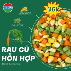 Rau củ thái sẵn hỗn hợp (Túi zip 1kg)