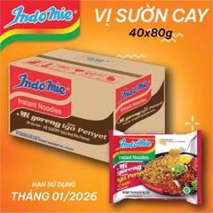 [Date: T01/2026] Thùng 40 Gói Mì Trộn Indomie Sườn Cay 80g