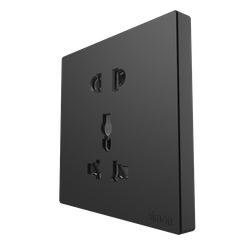 Module ổ cắm 3 chấu đa năng và 2 chấu Simon S6 màu đen 581080V-26