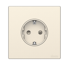 Ổ cắm đơn 16A kiểu Schuko có tiếp địa màu Sâm panh Simon S6 581687-46 lắp đế âm vuông