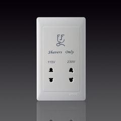 50S- Bộ Ổ cắm dao cạo râu AC220V±10%. KT: Rộng 86mm x cao 146mm. Kích thước: Rộng 86mm x cao 146mmKhung chính: 121mm