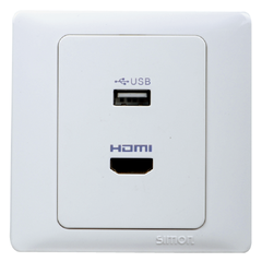 50S- Bộ Ổ cắm USB và HDMI Simon 55494 Màu trắng