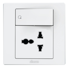 Module Ổ cắm đa năng kèm hạt công tắc 16A màu trắng Simon S5 S5540