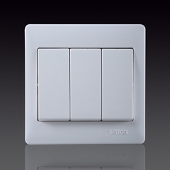 50S- Bộ công tắc nút nhấn ba Simon 51031BF Màu trắng