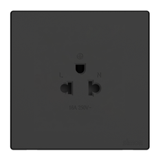 Ổ cắm đơn 3 chấu chuẩn Âu Mỹ màu đen Simon S6 581087-26 lắp chuẩn đế vuông