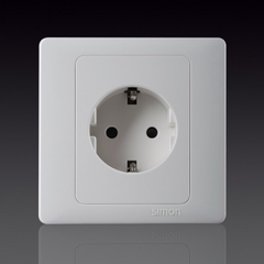 50S- Bộ Ổ cắm Schuko Simon 51687 Màu trắng chuẩn vuông