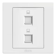 Module Bộ ổ cắm mạng RJ54 CAT6e đôi màu trắng Simon S5 S5811