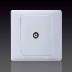 50S- Bộ ổ cắm TV đơn chuẩn F Simon 55114 Màu trắng