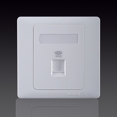 50S- Bộ Ổ cắm điện thoại đơn chuẩn RJ11 Simon 55214 Màu trắng