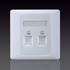 50S- Bộ 2 ổ cắm dữ liệu chuẩn RJ45 Cat.6e Simon 55228S Màu trắng